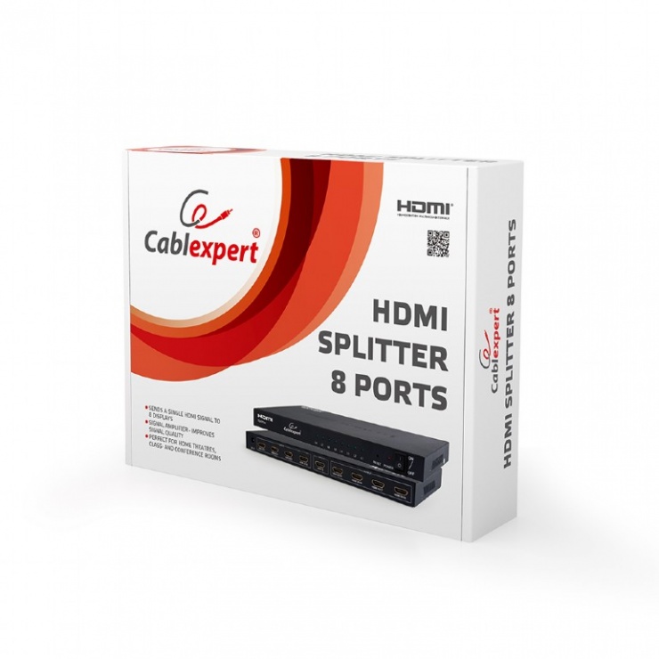 Imagine Multiplicator HDMI 8 porturi, Gembird DSP-8PH4-03